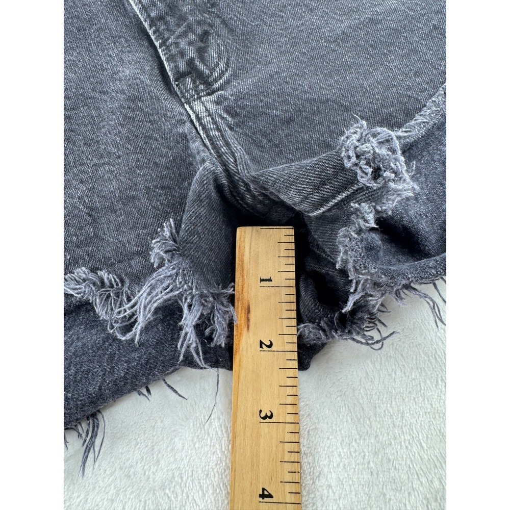 Abercrombie & Fitch The Mom Shorts Women's 8/29 Black Denim Zip-Fly High Rise - Picture 6 of 7